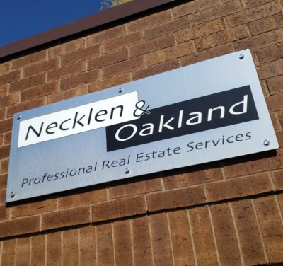 Necklen and Oakland signage