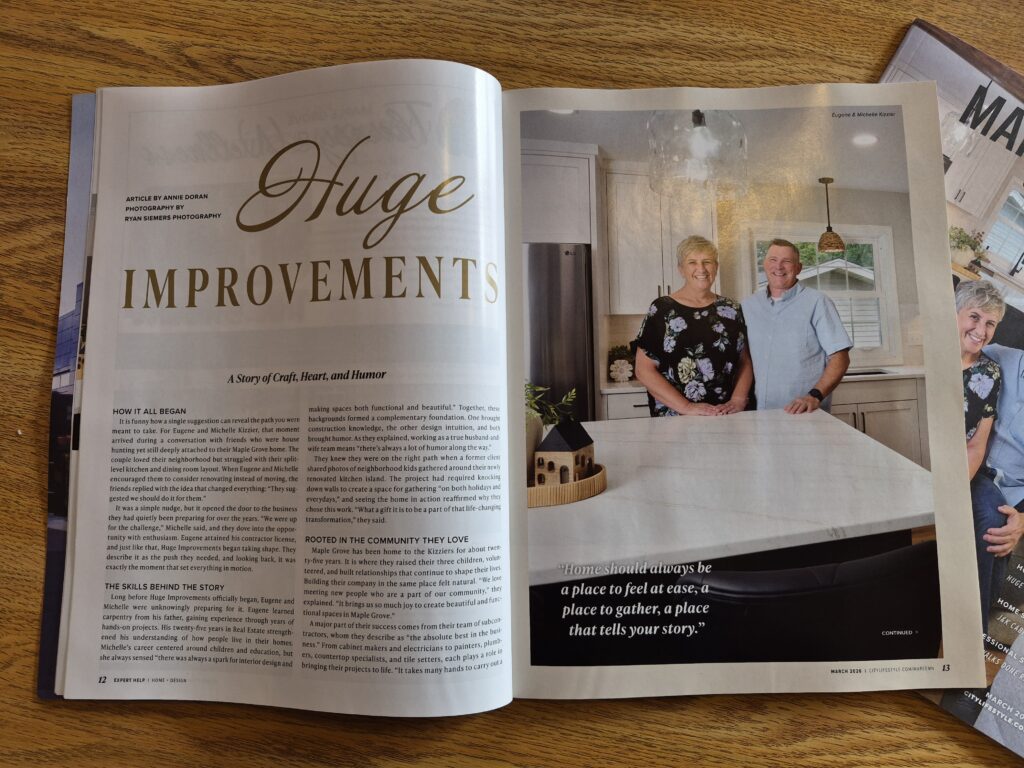 Eugene and Michelle Kizzier, experts in Maple Grove Real Estate and Renovation.
